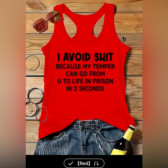 Red Graphic Tank Top - Picture 1 of 6